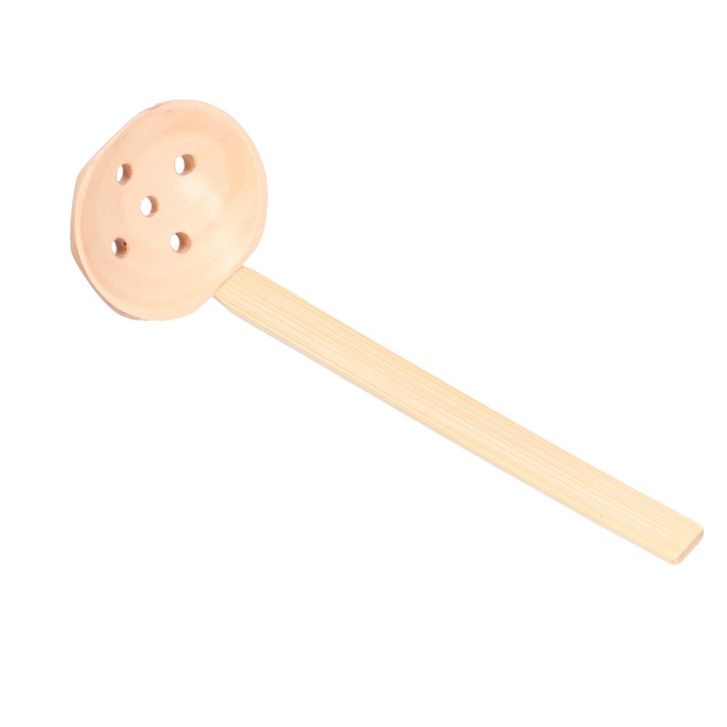 Utensili in Legno Cucchiaio da Zuppa per Hot Pot Cucchiaio Forato con Manico Lungo per Cucinare in Casa Scolapasta