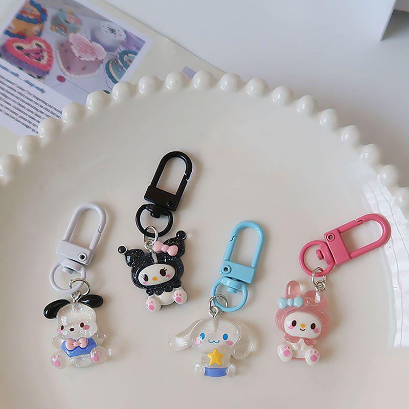 Sanrio Anime My Melody Bag Keychain Cartoon Cinnamonroll Cute Car Keyring Portable Pendant Decoration Accessories