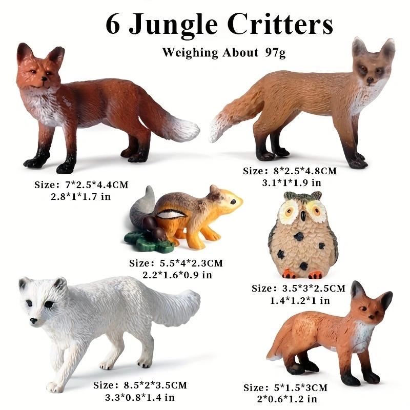 Oenux 8 Stück Wildtiere Wald Eule Fuchs Hirsch Eichhörnchen Hase Actionfigur Modell Miniatur Kuchenaufsätze Lernspielzeug Kinder Geschenk