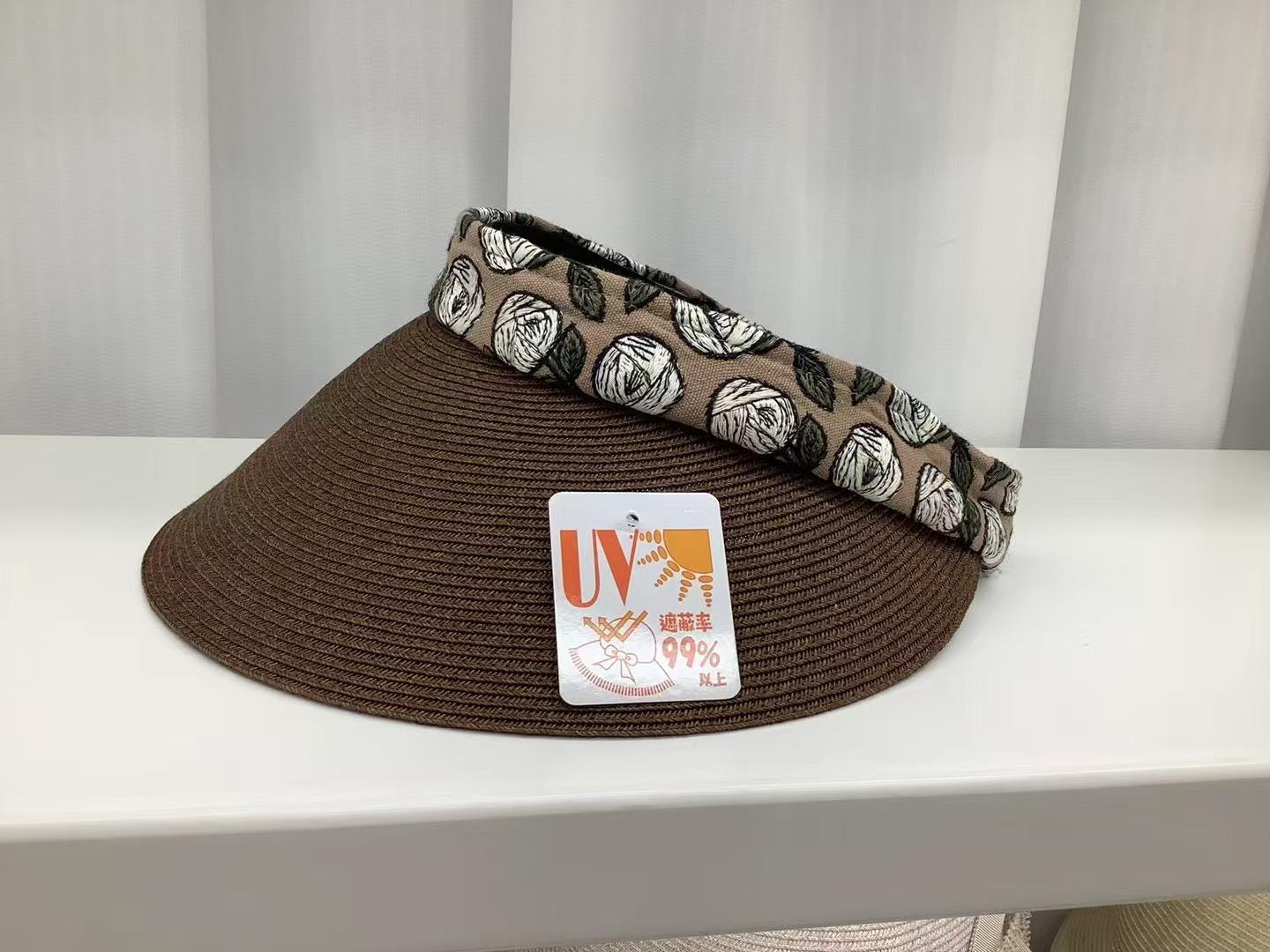 

Весенне-летняя шляпа от солнца с открытым верхом, женская шляпа с большими полями, дышащая, с защитой от солнца, соломенная шляпа, соломенная вязаная, литературная повязка на голову, шляпа от солнца, уличная пляжная шляпа Adult Adjustable кофейный