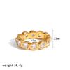Exquisite Sparkling Peach Heart Zircon Fashion Stainless Steel Rings For Women 18K Gold Plated Jewelry Waterproof Accessories