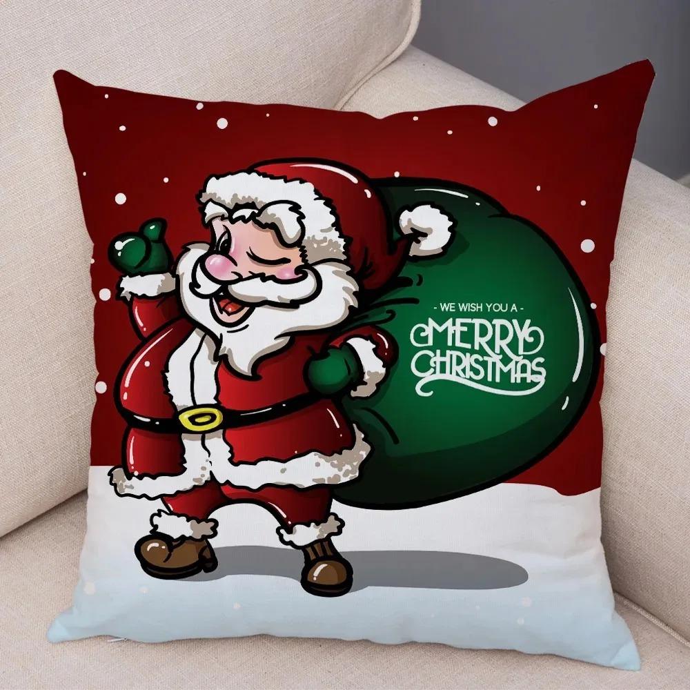 Christmas Themed Pillowcases Car Accessories Office Santa Claus Living Room Sofa Home Pillowcases