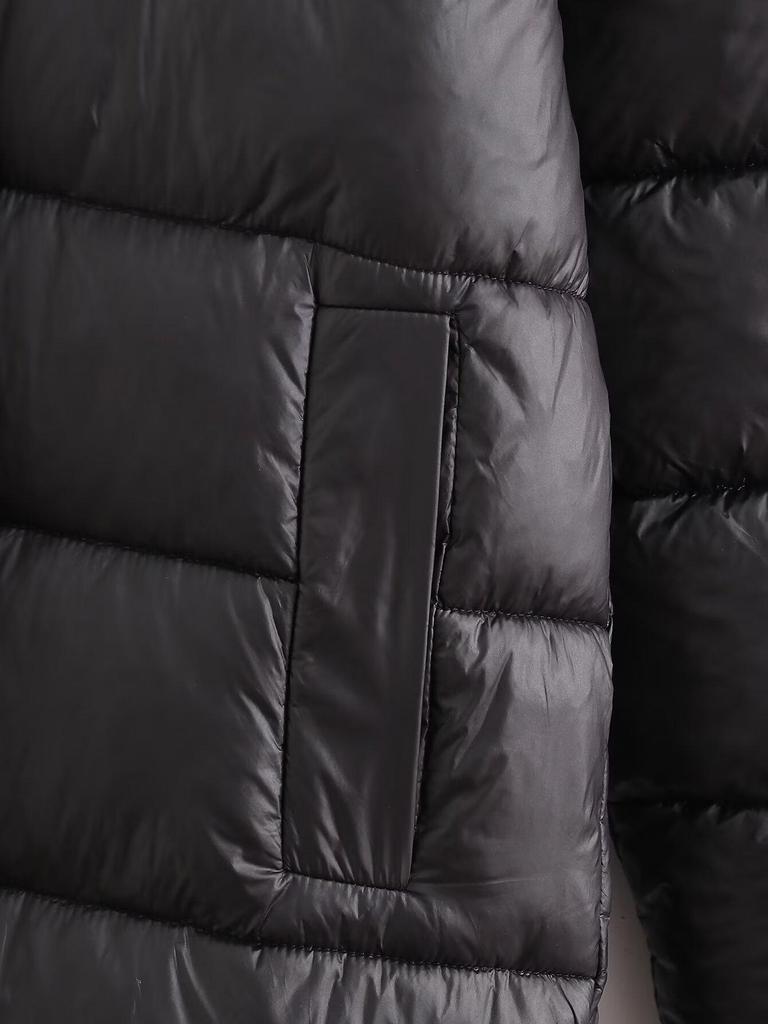 2024 Autumn Women's European & American Style Long Cotton Coat with Fur Collar