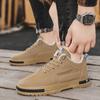 Winter Men's Boots with Plush Insulation Mid Top Fashion Leather Boots British Casual Outdoor Workwear Shoes Outdoor Work Shoes