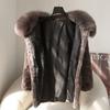 Winter Women's Mink Coat Fluffy Luxury Mid-Length Fur Coat with Fox Fur Collar