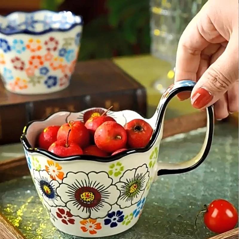 1 Pezzo Tazze in Ceramica da 400 ml con Manici e Cucchiai Tazza da Caffè Espresso Domestica Regali Disponibili Tazza per Latte Succo Tè Acqua Articoli per Bevande