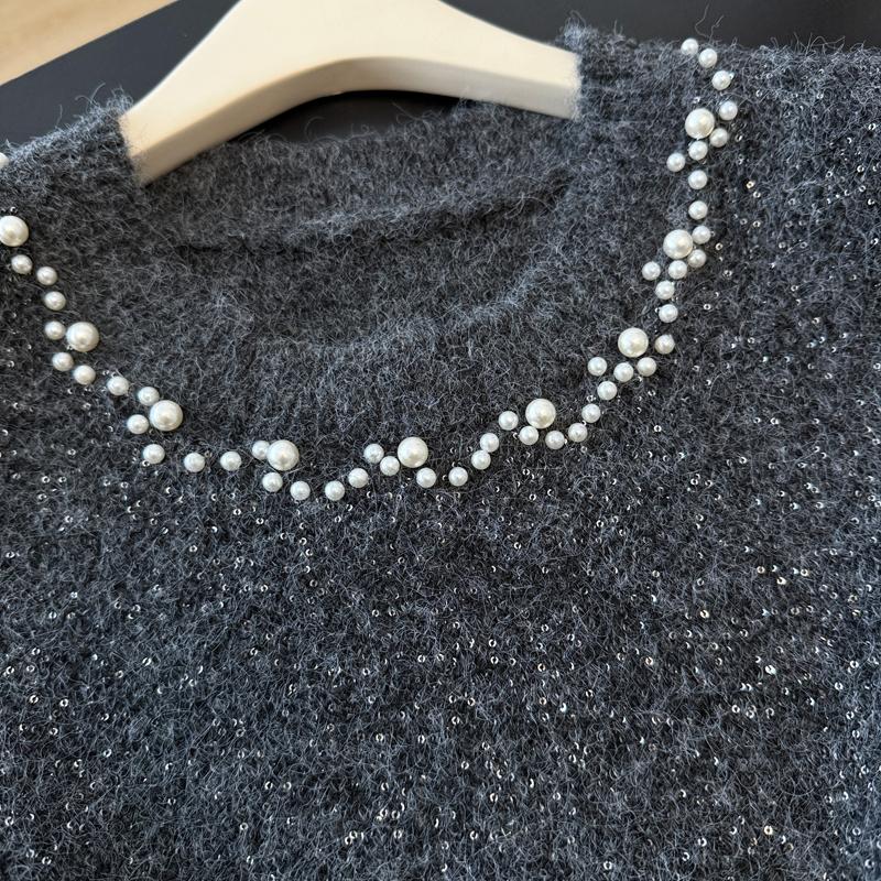 2026 Autumn Winter New Women Sweater Knitting Beading Vintage Lady Tops Pullover Sleeveless Shirt Loose Casual Vest Tank