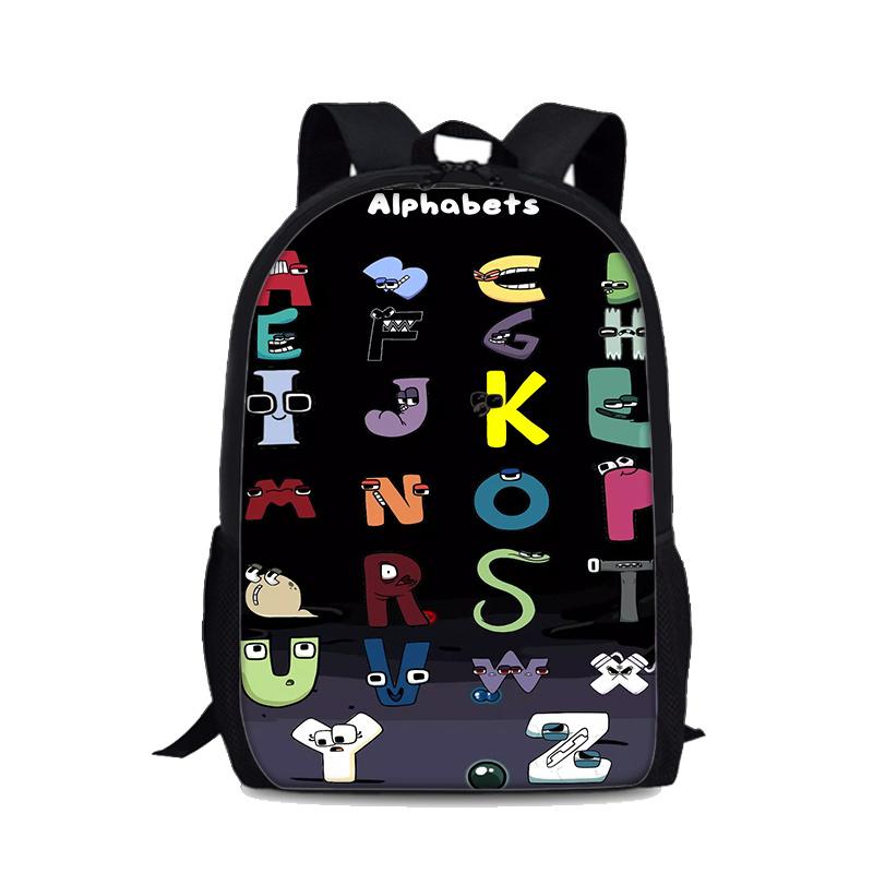 Game Alphabet Lore Kids Backpack School Bag 40cm/15.7inch Backpack Lightening Zipper Backpack Book Bags for Boys Girls Best Gift