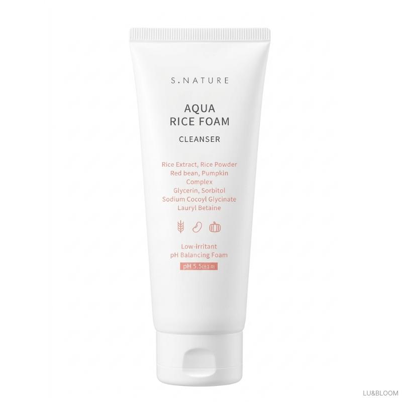 S.NATURE Aqua Rice Weak Acidic Cleansing Foam 160ml (+Free gift) 160ml