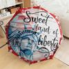 1 Stück Patriotische Statue of Liberty Regenschirm Tragbarer Faltregenschirm Eisenrahmen Rippenstruktur Außen-Heim-Regenschirm