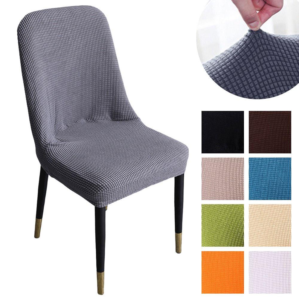 Curved Dining Chair Cover Anti-slip Stool Slipcover Integrated Seat Cover for Home Decoration