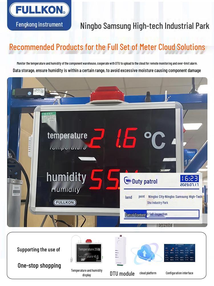 Industrial Temperature & Humidity Sensor with Display and Alarm