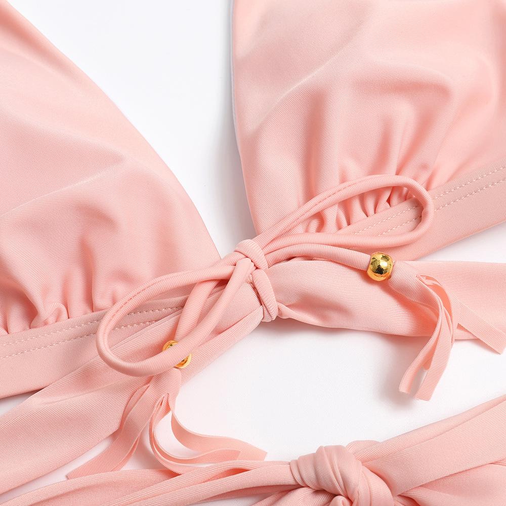 Letni strój kąpielowy dla pań Seksowne bikini z wysokim stanem strój kąpielowy z rozcięciem