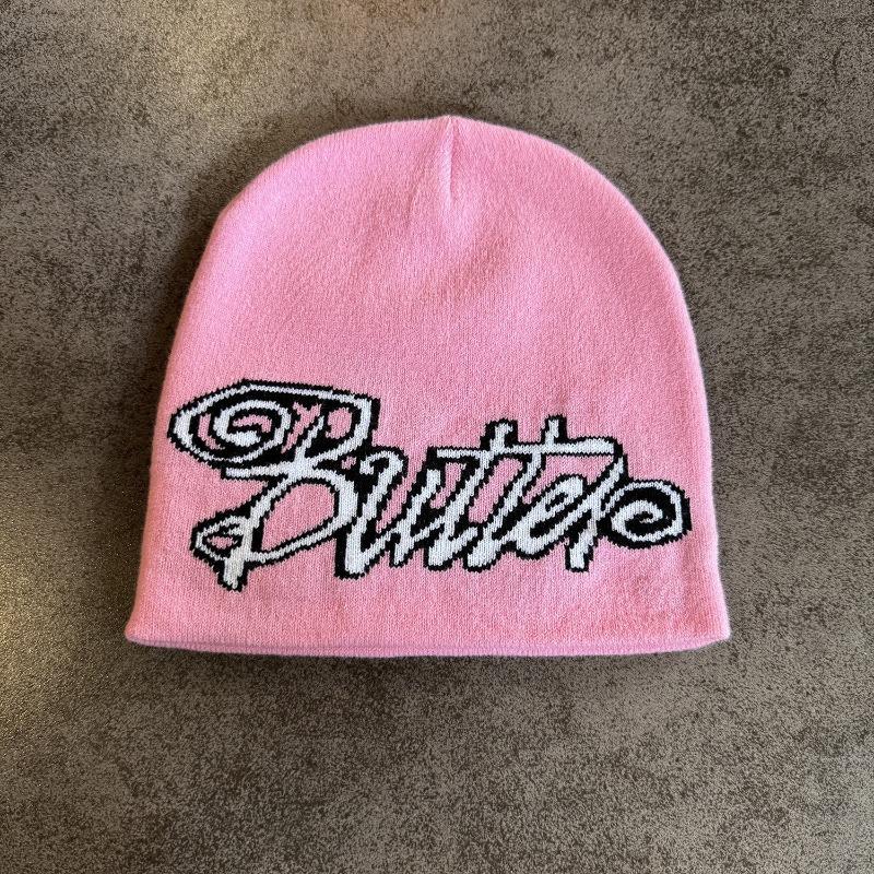 1pc Unisex Beaines Knitted Hat,Acrylic Letter Warm Elasticity Design Skull Cap,Suitable for Everyday Wear,Autumn and Winter