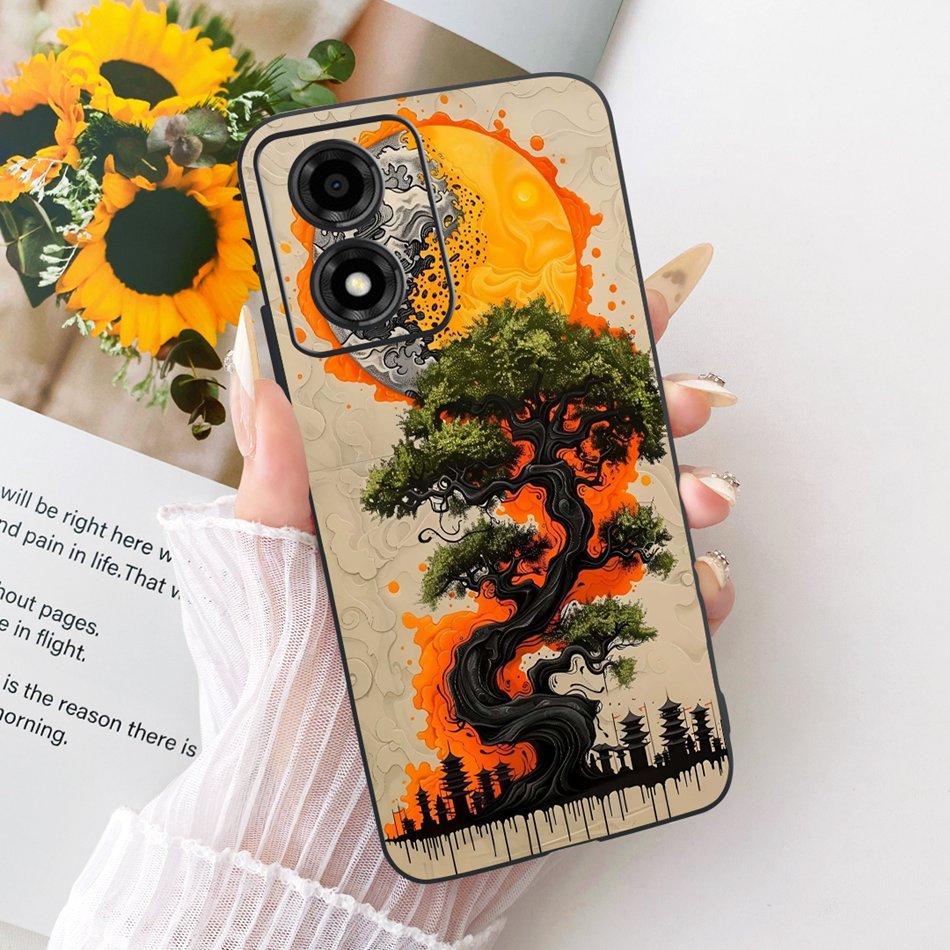Pour Motorola Moto E14 Coque de téléphone motif Dragon Tigre Cool Pour Moto E14 Pare-chocs Souples en Silicone Noir