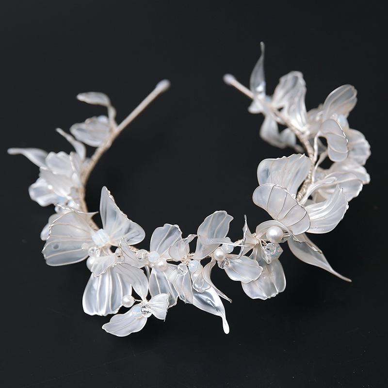 

Handmade 3D Flower Crystal Beaded Bridal Headband Headband