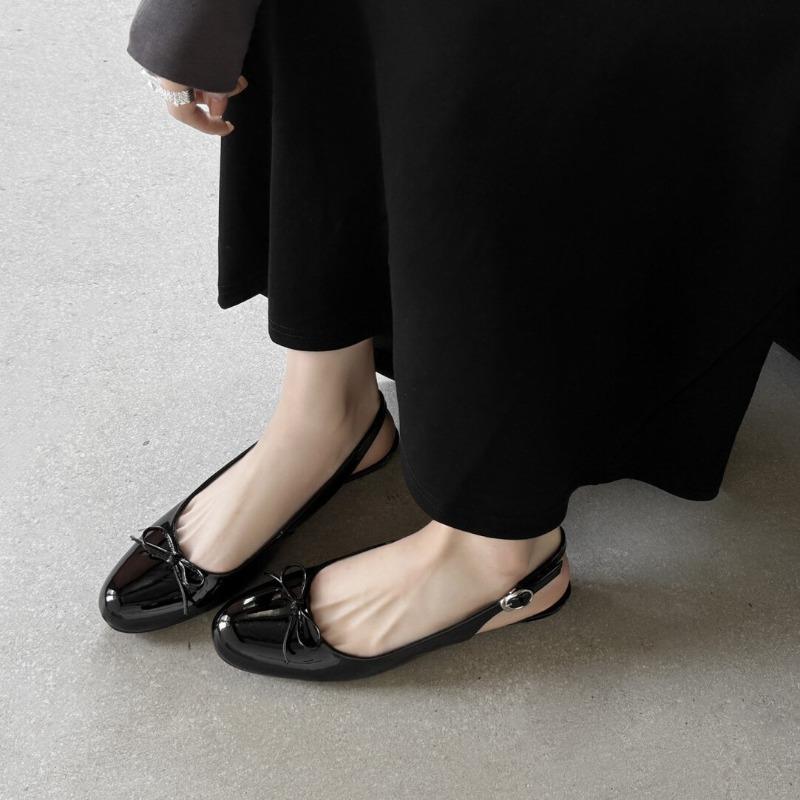 

Summer Leather Shoes Women Sandals Flat Round toe Elegant Ladies Party Shoes Office Soft Comfortable Black Shoes Daily Wear 40