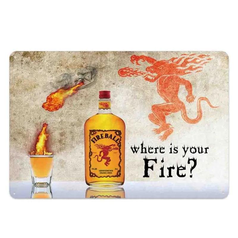 Öl Vin Jameson Affisch Metallplåt Skylt Vintage Metallväggplattor Hantverk Dekor Bar Café Kök Plåt Målning Järnplattor