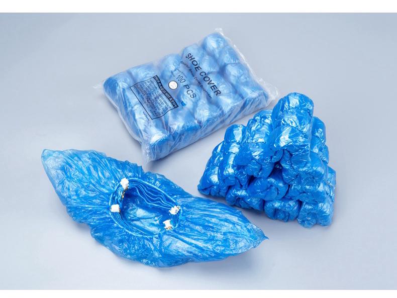 T-Type Buckle Disposable PE Shoe Covers, Thickened, 100 Pieces/Bag for Household Use