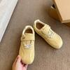 Yellow women's flat-bottomed new summer soft-soled retro casual sports shoes will increase in height within 2025 Velcro German training shoes for wom
