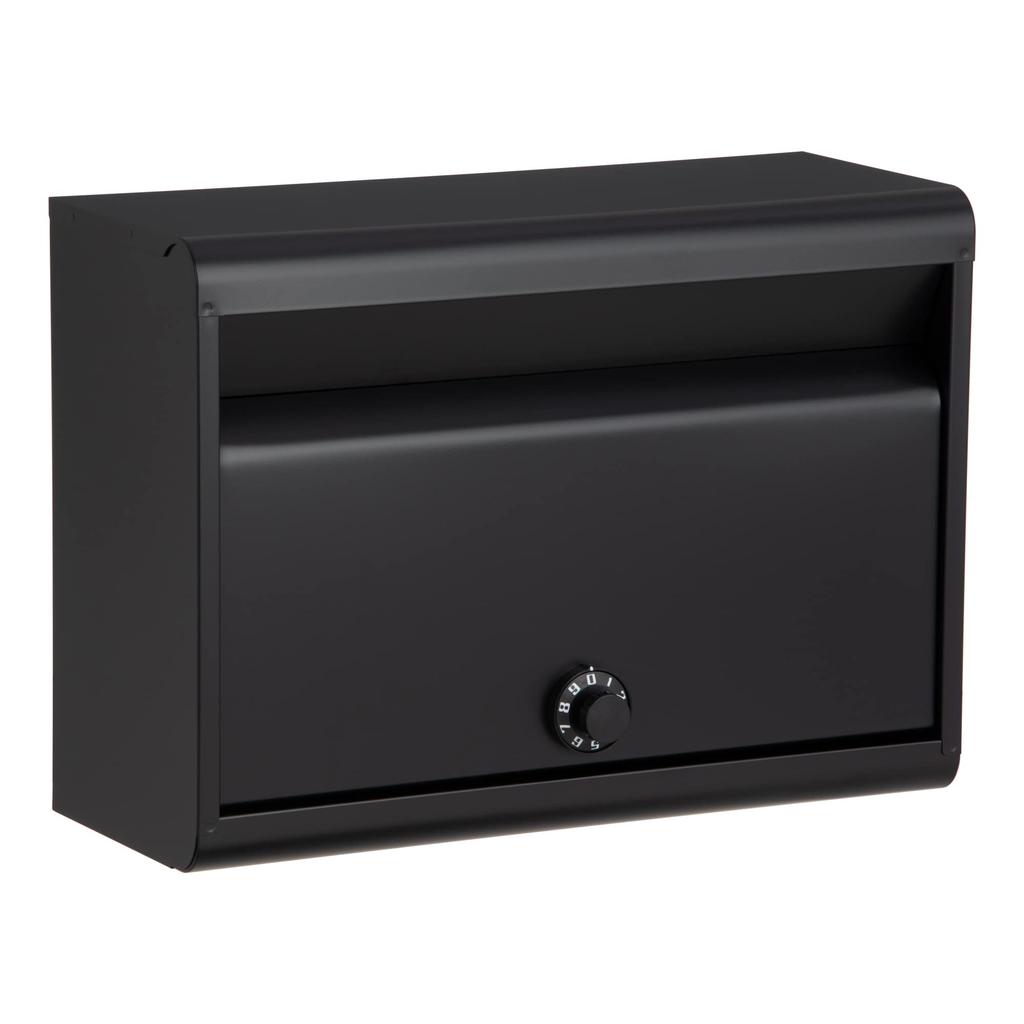 GREEN LIFE Mailbox in A4 Size Combination Matte Wall-Mounted (Made Japan), Steel, Compatible, Lock, Black, FH-50DMBK