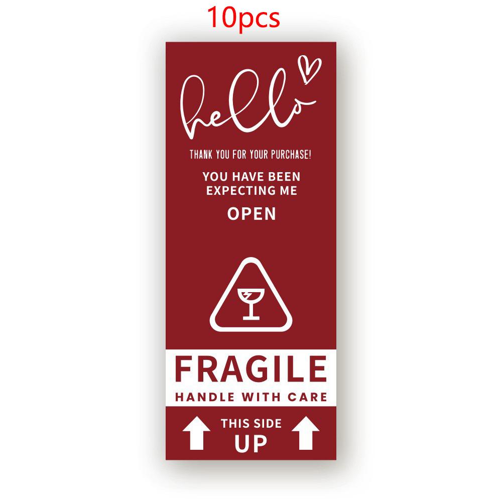 10-30 Stück Rote Gelbe Danke-Aufkleber Zerbrechlich „Vorsicht, zerbrechlich“-Etiketten Für Kleine Unternehmen Expressverpackung 6x15cm