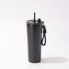 Large Capacity Vacuum Insulated Stainless Steel Travel Mug With Handle Straw Office Outdoor Use 710ml