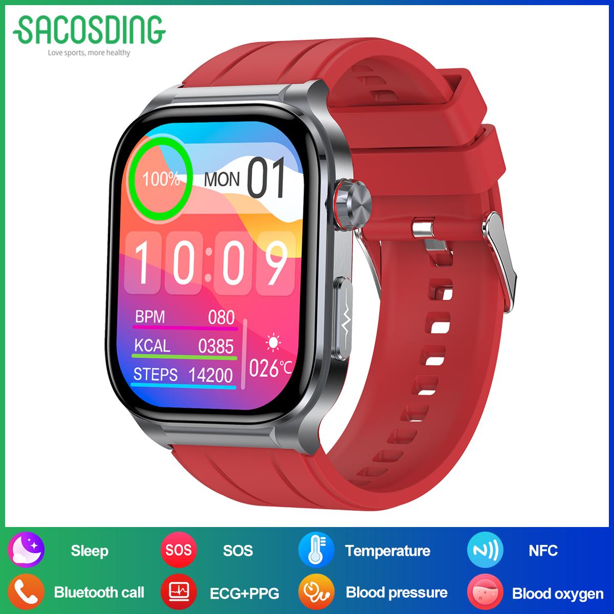 

SACOSDING Новые NFC ЭКГ+ППГ Смарт-часы для мужчин артериальное давление липиды крови монитор сна Bluetooth вызов здоровье Смарт-часы для женщин