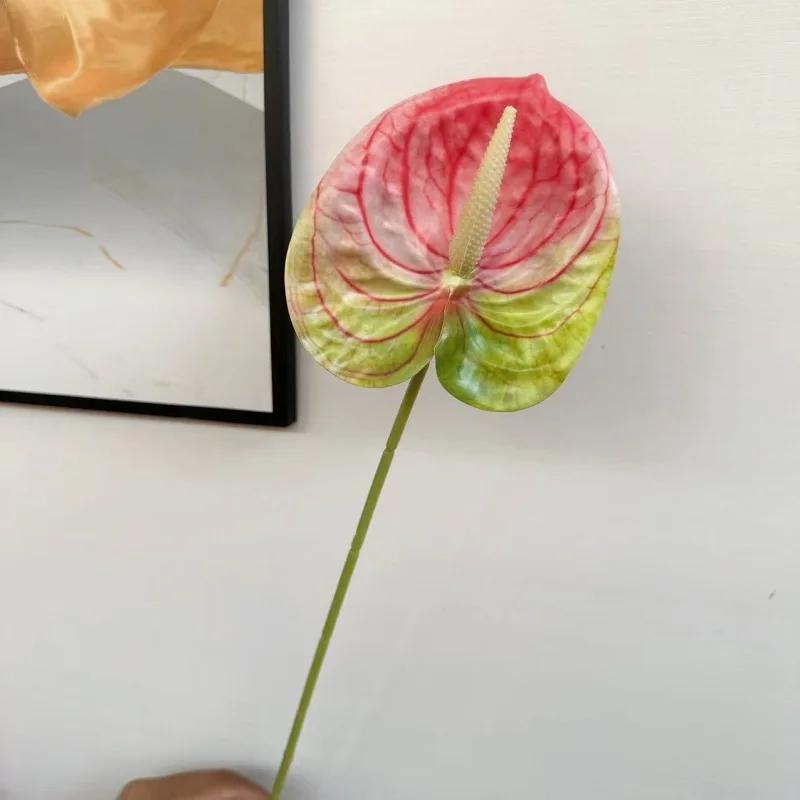 10Pc/lot 3D Printing Palm Artificial Flowers Wedding Hall Layout Home Decoration Fake Anthurium Flowers Party Flower Arrangement