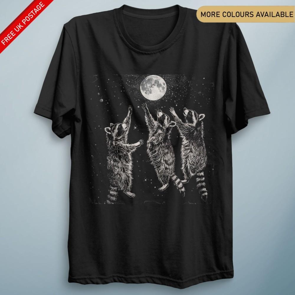 Racoon Shirt Three Moon Racoon T Shirt Trash Puppy Funny Racoon Top Animal S