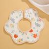 Class A Newborn Baby Saliva Towel Crepe Waterproof Petal Bib Autumn Winter Children Eating Cartoon Cotton Bib