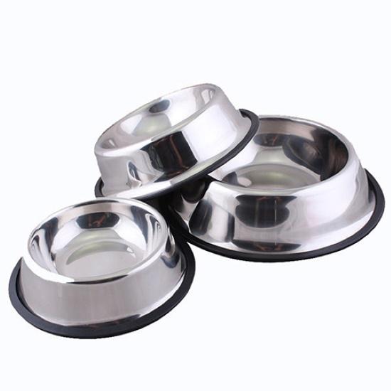 1 Pc Stainless Steel Durable Pet Dog Cat Feeding Food Non Slip Bowl Dish