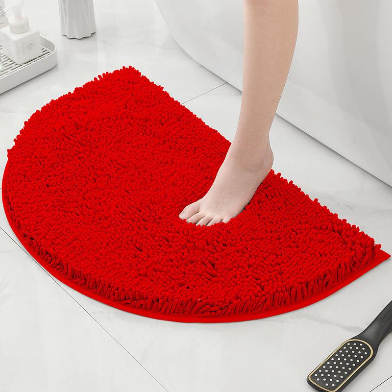Bathroom Non-Slip Floor Mat Door Mat Absorbent Carpet Bathroom Door Mat Chenier Encrypted Semicircular Foot Mat