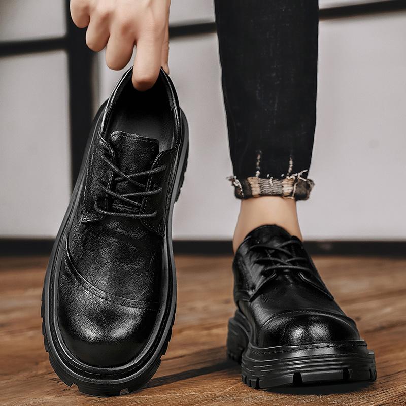 Fashion High Quality Oxford Shoes Men Casual Lace Up Dress Shoes Brand Moccasins Business Shoes Platform Genuine Leather Men Footwear
