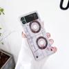 For Samsung Galaxy Z Flip 4 3 Case Retro Music Tape Painted Transparent Shockproof Hard Back Cover For Samsung Zflip4 Flip3 Case