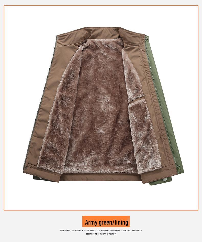 Men's Plus Size American Style Fleece Lined Winter Jacket