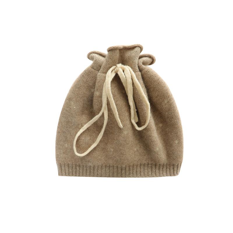 Cashmere Autumn and Winter New Women's Drawstring Thickened Jacquard Wool Hat Multi Functional Neck Sleeve Knitted Hat