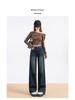 Petite Women's Fleece-Lined Wide-Leg Jeans: Slim-Fit, Stretchy, Fashionable, and Personalized for Autumn/Winter.