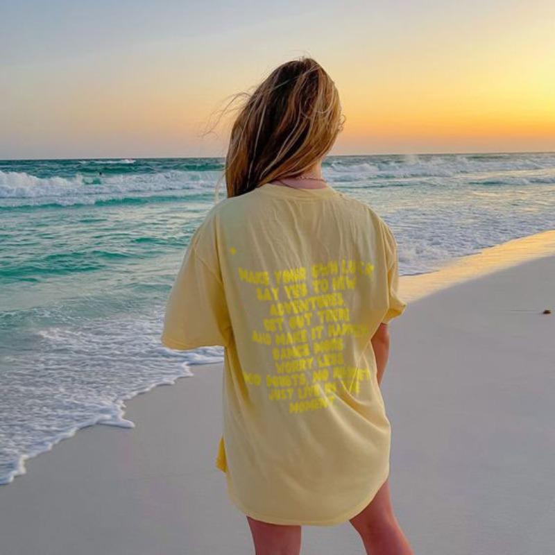 Summer Round Neck 3D Simple Print Top Fashionable Casual Short Sleeved Women's T-shirts