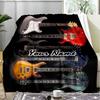 1PC Custom Name Guitar Collection Artwork outdooor Flannel blankets Patterns Throw Blanket All-Season Soft Gift for Couch, Bed, Camping gifts