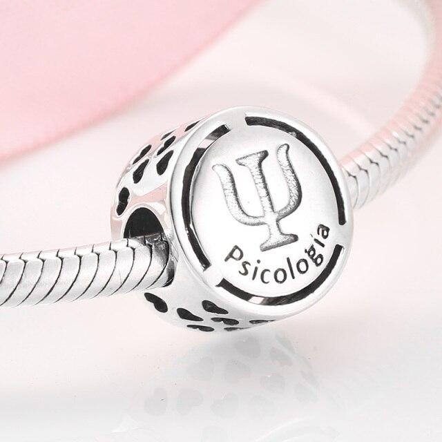 925 Sterling Silver Symbol Doze Sinal De Carreira Beads For Jewelry Making Fit Original European Charm Women Bracelet Necklace