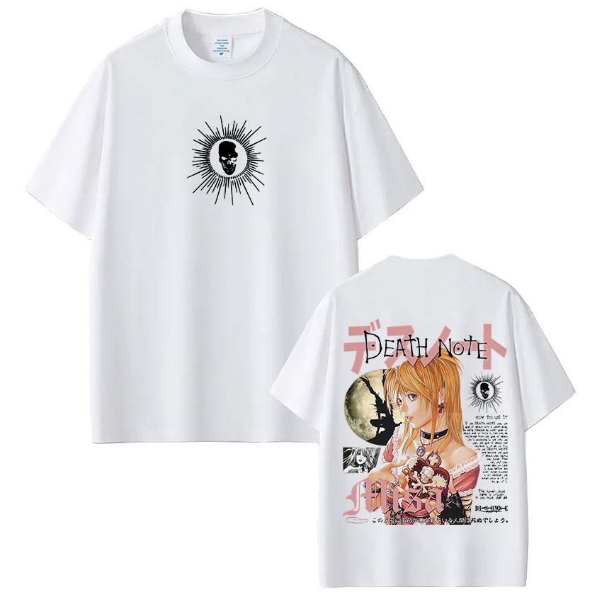 Japonské Anime Death Note Misa Trička Pánská Dámská Vysoce Kvalitní Bavlněné Tričko Módní Hip Hop Krátký Rukáv Trička Streetwear