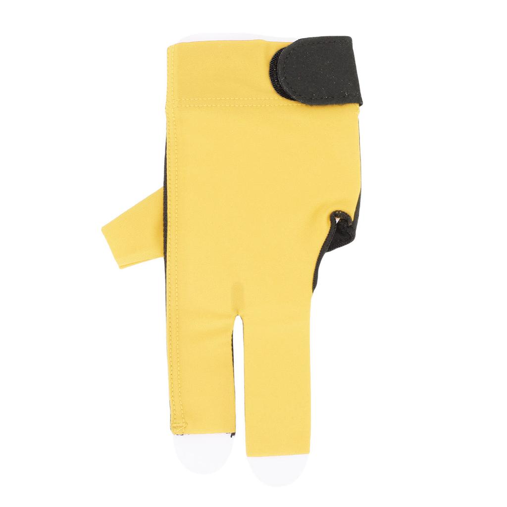 Left Hand Pool Glove 3 Finger Nylon Comfortable Elastic Universal Adjustable Billiard Pool Glove Yellow