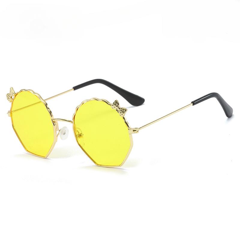 Children's Sun Eyeglasses Unisex Anti-Uv Metal Shell Eyeglasses Cute Bow Designer For Boys And Girls Baby Protection From Sunlight