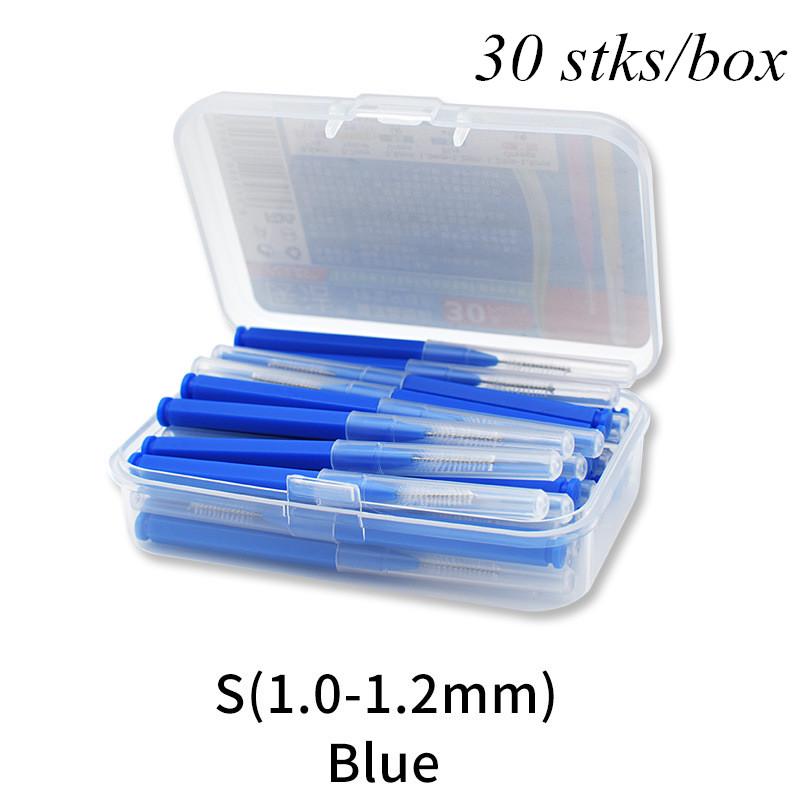 30 pièces/boîte soins dentaires dents orthodontiques I Type brosse à cheveux doux nettoyage brosse interdentaire
