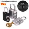 1Pcs New with Key Combination Padlock Zinc Alloy Dormitory Cabinet Backpack Zipper Lock 4 Digits Password Lock