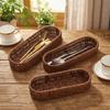 Retro Tableware Storage Basket Oval Shape Desk Shelf Baskets Dinnerware Storage Tube  Dining Room