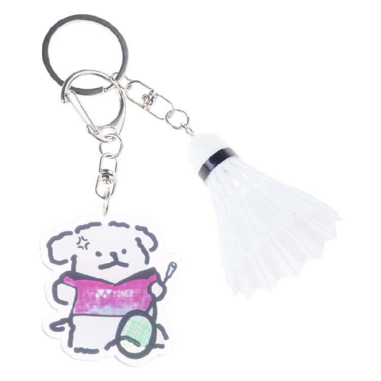Badminton Pendant Acrylic Key Rings Decoration Bag Cartoon Dog Badminton Key Chain Small Keychain Hanging Pendants