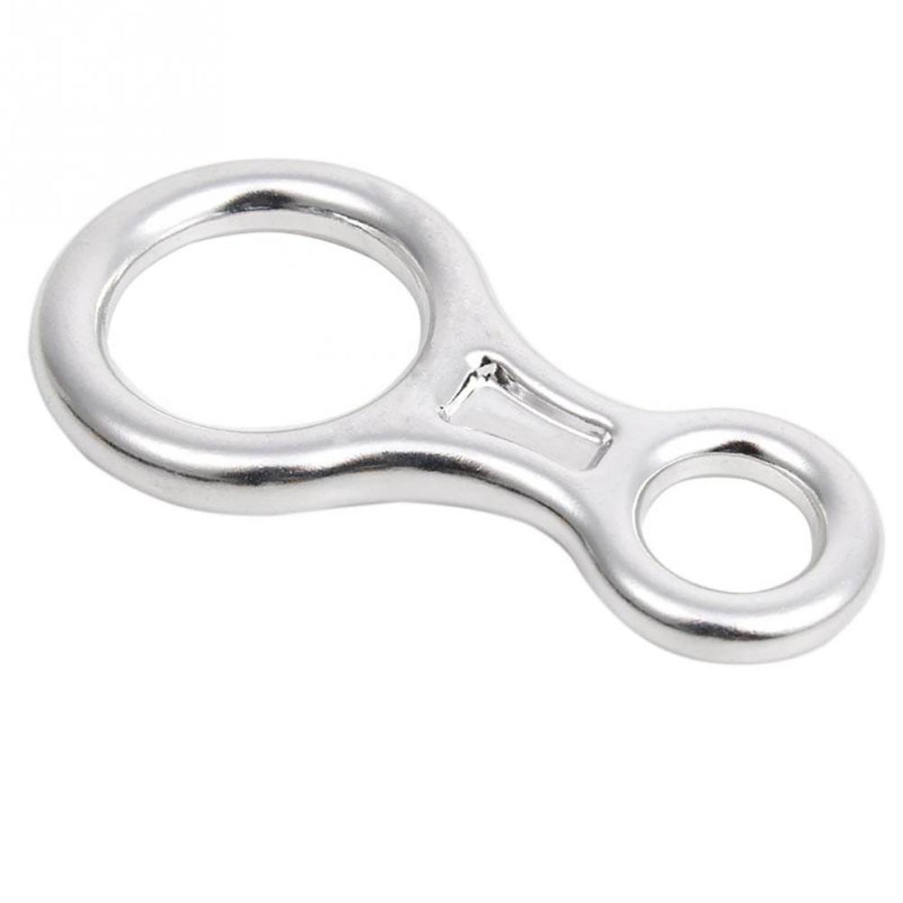 Wosawe Outdoor Sports Silver 35Kn Or 3500Kg Aluminium Rescue Figure 8 Descender Belay Device Climbing Carabiner
