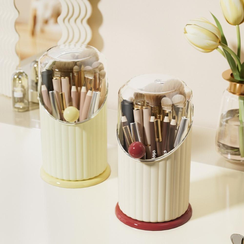 

Rotatable Makeup Brush Holder Dopamine Cosmetic Organizer for Women Girls червоний